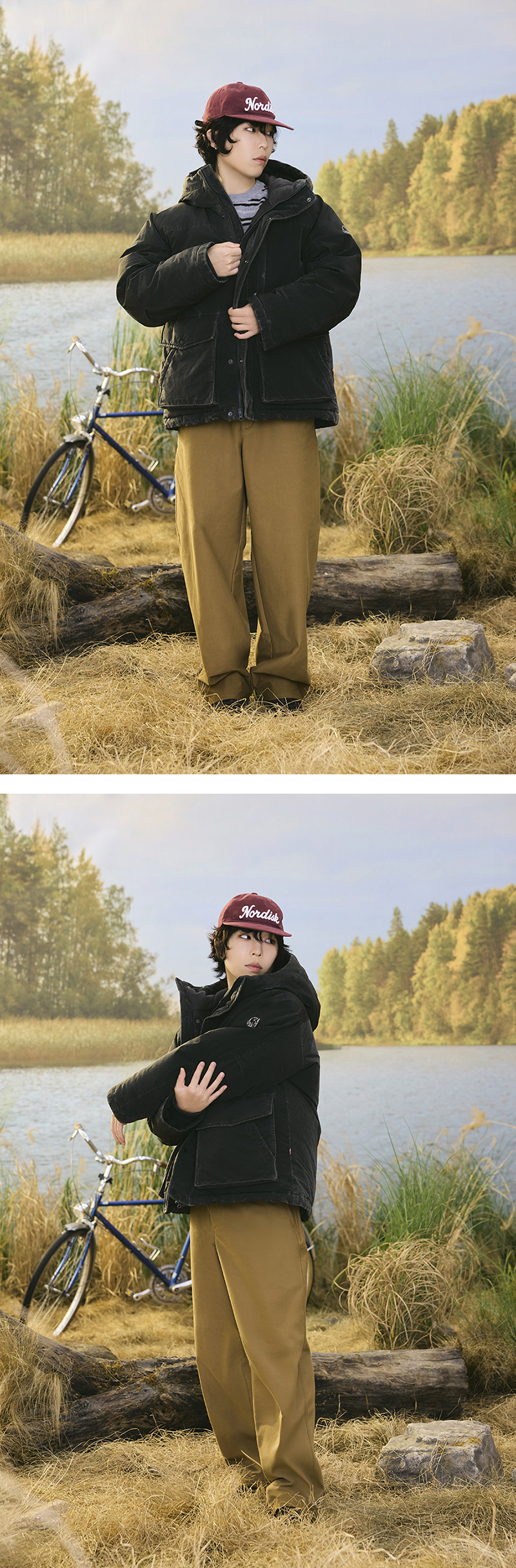 RIBE CURVED WIDE FIT PANTS - 3 COLORS CAMEL