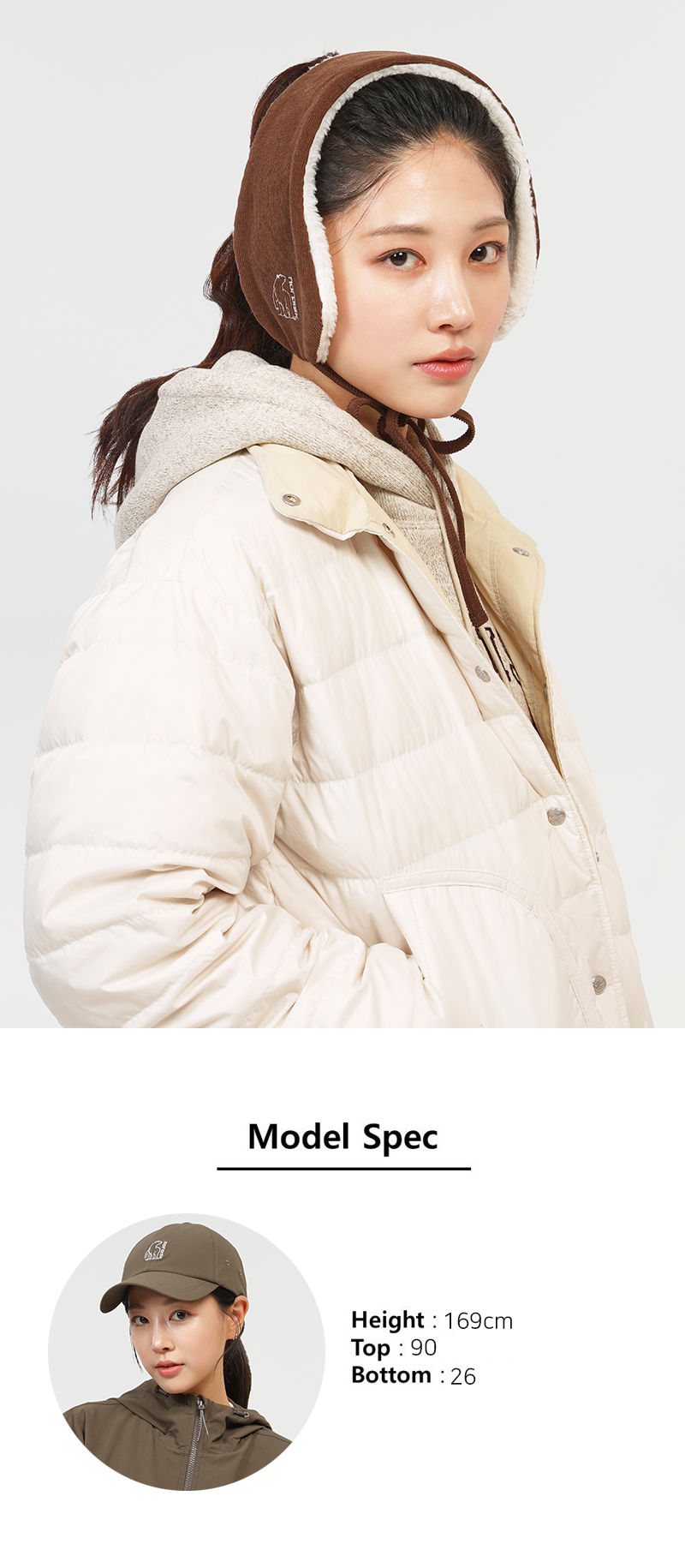 AUTUMN BREEZE CORDUROY REVERSIBLE EARMUFFS - 2 COLORS OFF WHITE
